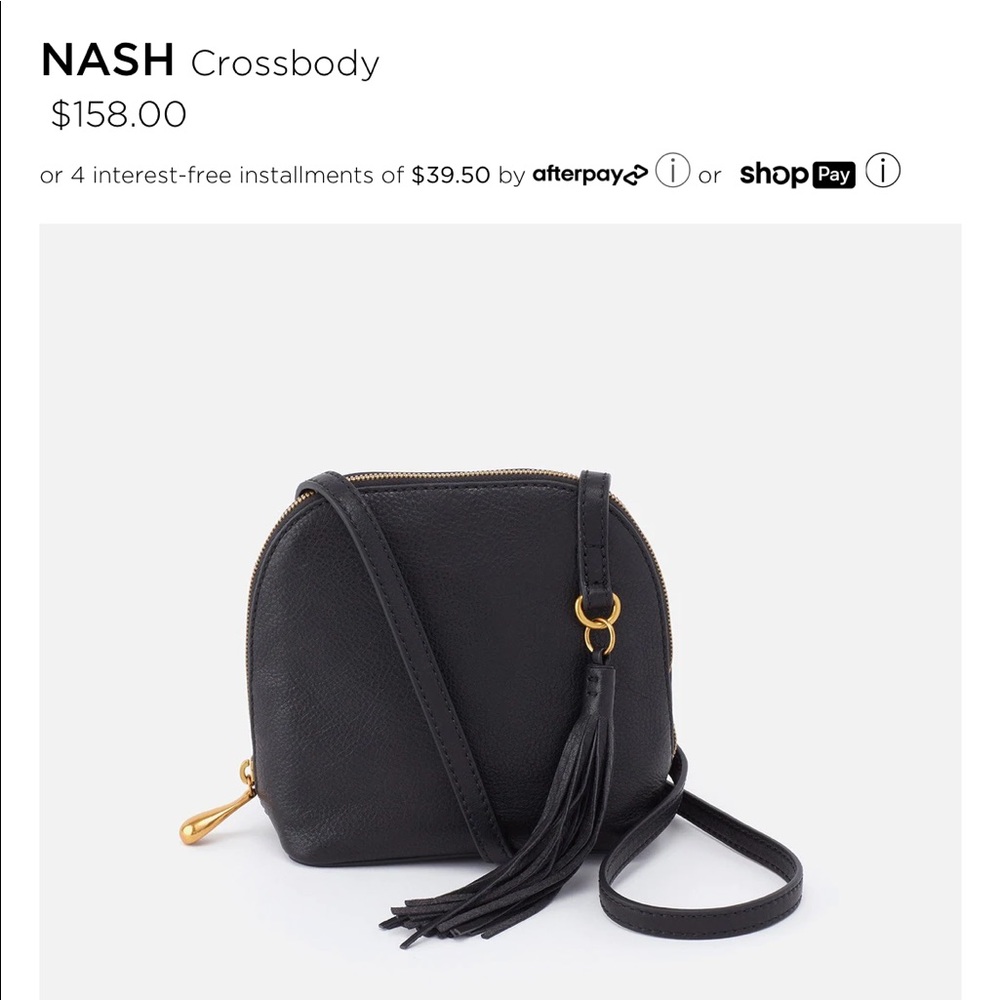 NWT HOBO Nash Crossbody bag, Black 100% Genuine Leather